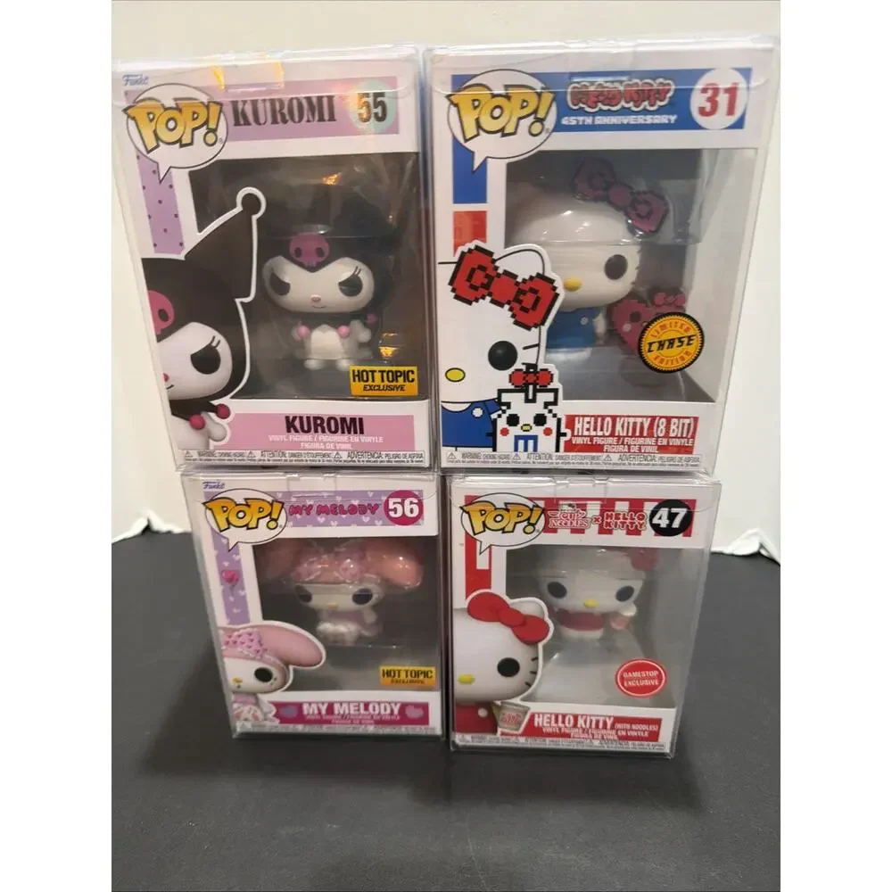 Lot Of 4 Funko Pop! Vinyl: Sanrio - Hello Kitty #31,47,55 And 56 In Protectors